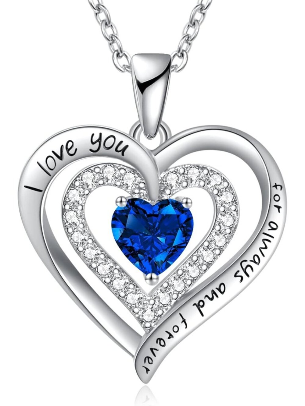 Women's Silver Blue Birthday Gift Christmas Anniversary Jewelry Necklace
